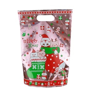 Vibrant Festive Christmas Plastic Gift Bags with Strong Handles